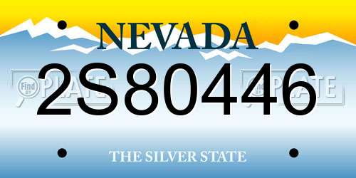 2S80446 Nevada License Plate