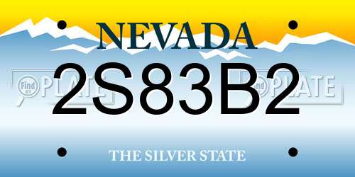 2S83B2 Nevada License Plate