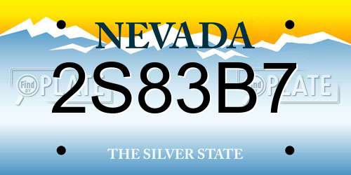 2S83B7 Nevada License Plate