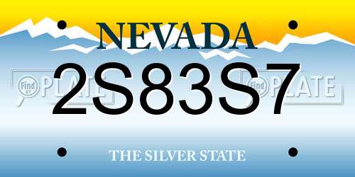 2S83S7 Nevada License Plate