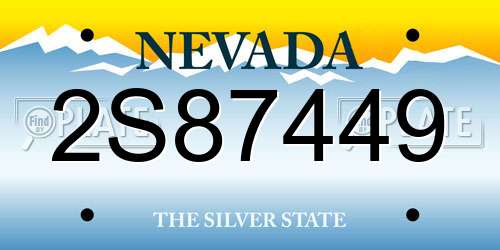 2S87449 Nevada License Plate