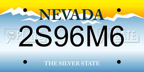 2S96M6 Nevada License Plate