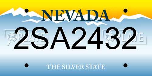 2SA2432 Nevada License Plate