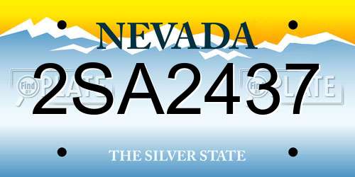 2SA2437 Nevada License Plate