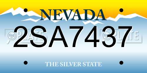 2SA7437 Nevada License Plate