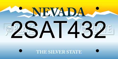 2SAT432 Nevada License Plate