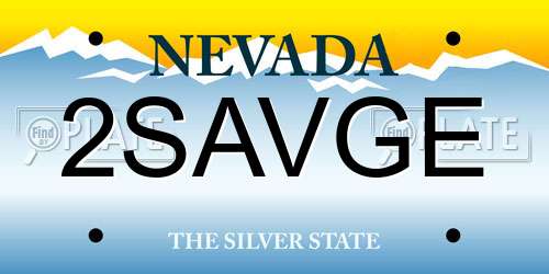 2SAVGE Nevada License Plate
