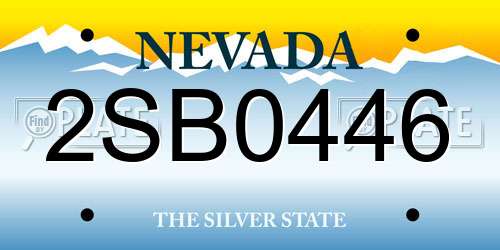 2SB0446 Nevada License Plate