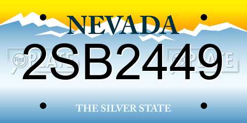 2SB2449 Nevada License Plate