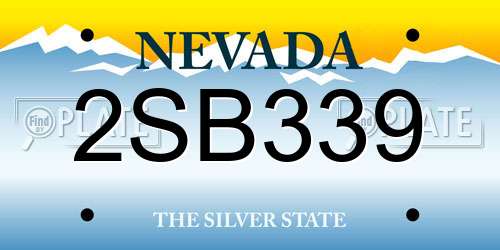 2SB339 Nevada License Plate