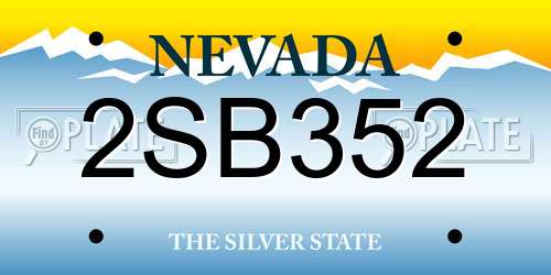 2SB352 Nevada License Plate