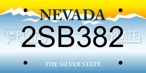 2SB382 Nevada License Plate
