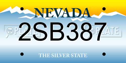 2SB387 Nevada License Plate
