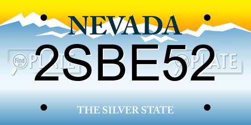 2SBE52 Nevada License Plate