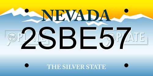 2SBE57 Nevada License Plate