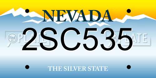 2SC535 Nevada License Plate