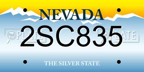2SC835 Nevada License Plate