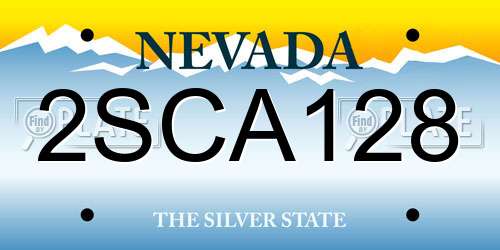2SCA128 Nevada License Plate