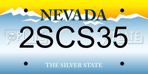 2SCS35 Nevada License Plate