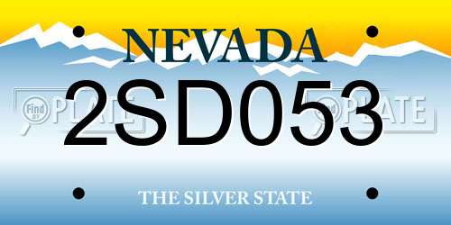2SD053 Nevada License Plate