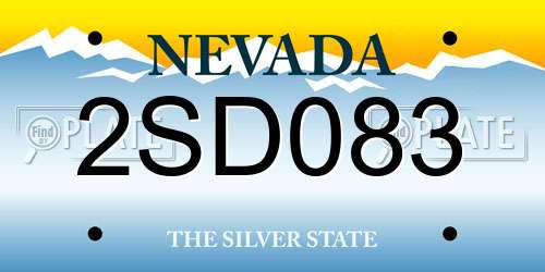 2SD083 Nevada License Plate