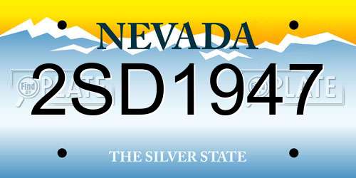 2SD1947 Nevada License Plate