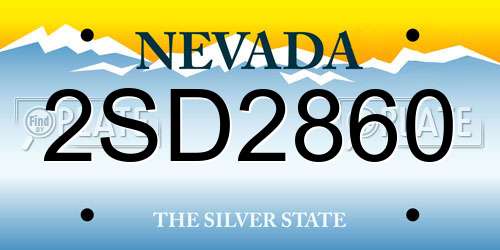 2SD2860 Nevada License Plate