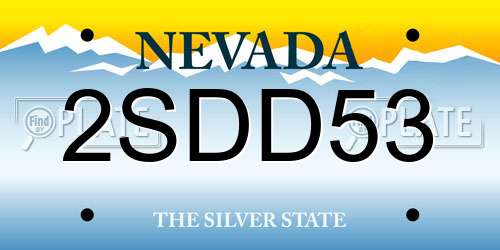 2SDD53 Nevada License Plate