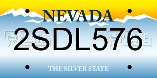 2SDL576 Nevada License Plate