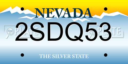 2SDQ53 Nevada License Plate