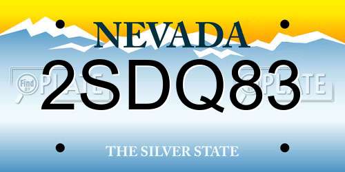2SDQ83 Nevada License Plate