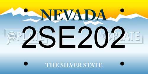 2SE202 Nevada License Plate