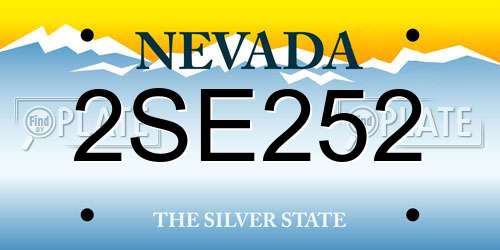 2SE252 Nevada License Plate