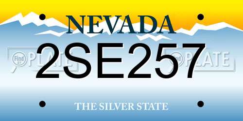 2SE257 Nevada License Plate