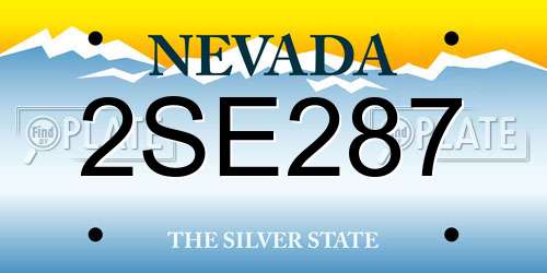 2SE287 Nevada License Plate