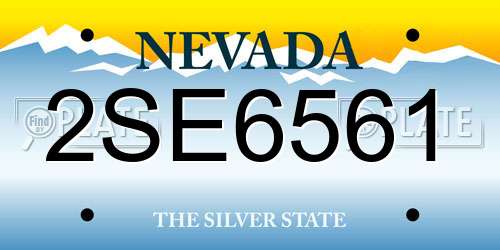 2SE6561 Nevada License Plate