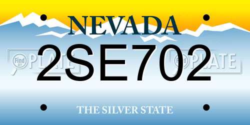 2SE702 Nevada License Plate