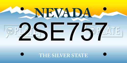 2SE757 Nevada License Plate