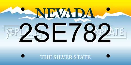 2SE782 Nevada License Plate