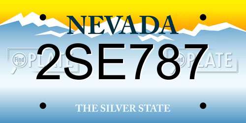 2SE787 Nevada License Plate