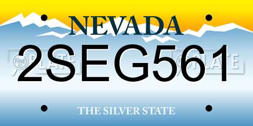 2SEG561 Nevada License Plate