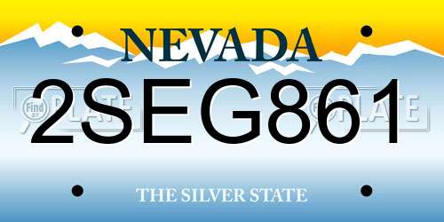 2SEG861 Nevada License Plate
