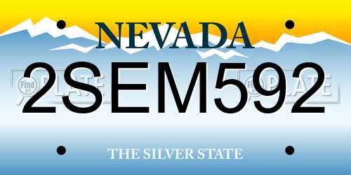 2SEM592 Nevada License Plate