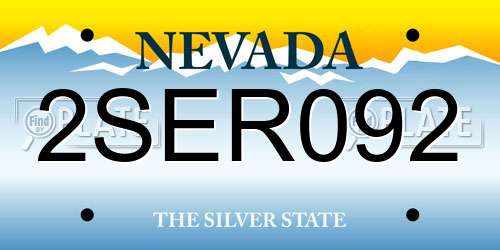 2SER092 Nevada License Plate