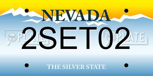 2SET02 Nevada License Plate