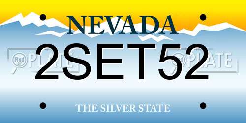 2SET52 Nevada License Plate