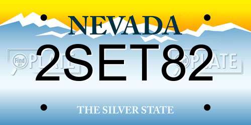 2SET82 Nevada License Plate