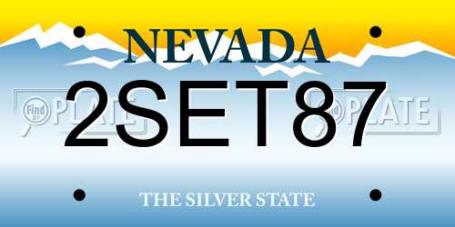 2SET87 Nevada License Plate