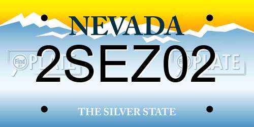 2SEZ02 Nevada License Plate