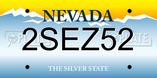 2SEZ52 Nevada License Plate